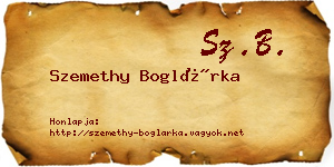 Szemethy Boglárka névjegykártya