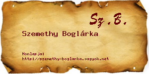 Szemethy Boglárka névjegykártya